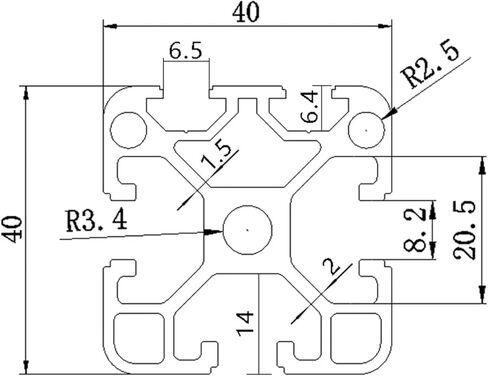 ملف تعريف الألومنيوم 4040-2020 برف الملف الشخصي الألمنيوم 100-1200 الاتحاد الأوروبي القياسي 3D أجزاء الأجزاء الأنود دليل السلك الألمنيوم (500 مم) in Kuwait