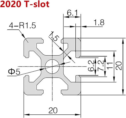 4pcs 2020 Aluminum Extrusion T Slot EU Standard 100 200 300 500 600 800 1000mm for CNC 3D Printer DIY(1000mm) in Saudi Arabia