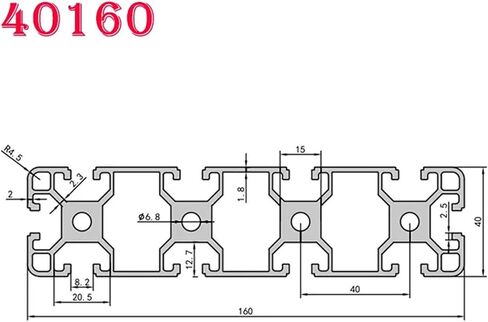 1 Piece 40160 T Slot Aluminum Profile European Standard Aluminum Profile 100-1200mm Machine Woodworking Frame(300mm) in Saudi Arabia