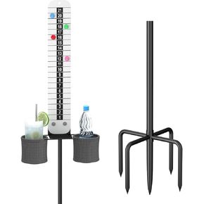 قائمة نقاط قائمة بالقرن مع حامل مشروب ، حارس درجات مغناطيسية مع قاعدة شوكة لألعاب ثقب الذرة ، إكسسوارات كورنول في الهواء الطلق لألعاب الفناء ، الكرة الطائرة ، بيكليال ، بلاك in Kuwait