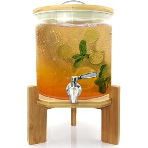 Glass Drink Dispenser,4.1 Gallon Water Dispenser with Stand,Glass Beverage Dispenser with Spigot - Large Drink Dispensers for Parties,Wedding,Bars,Restaurants in Saudi Arabia