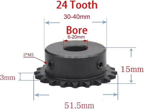 ترس محرك الصلب 04C تروس السلسلة 9/24TOOTH 45# الصلب in Saudi Arabia