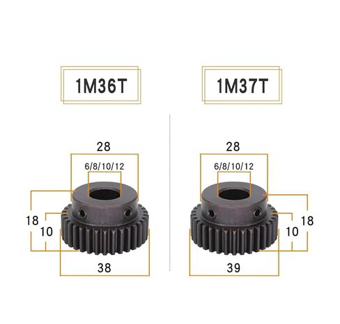 Steel Motor Drive Gear 1pcs Module 1 Motor Gear 1M-36T/37T/38T/39 Teeth Carbon Steel Spur Gear Bore Size 6mm(36 Teeth) in Saudi Arabia
