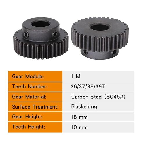 Steel Motor Drive Gear 1pcs Module 1 Motor Gear 1M-36T/37T/38T/39 Teeth Carbon Steel Spur Gear Bore Size 6mm(36 Teeth) in Saudi Arabia