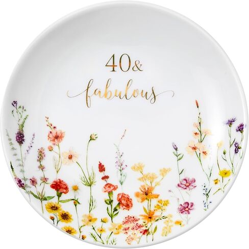 Crisky 80 Fabulous Jewelry Ring Dish for Women 80th Birthday Gifts Idea for 80 Year Old Gifts for Her Friend Sister Wife Mom Aunt Female Coworkers in Saudi Arabia