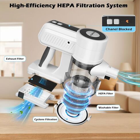 Purkinn Cordless Vacuum مع 200W محرك بدون فرش ، 28000PA شفط قوي ، 3 أوضاع ، فراغ خفيف الوزن باليد للمنزل ، الأرضية الصلبة ، السجاد ، B8 in Saudi Arabia