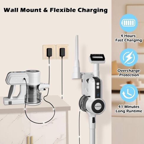 Purkinn Cordless Vacuum مع 200W محرك بدون فرش ، 28000PA شفط قوي ، 3 أوضاع ، فراغ خفيف الوزن باليد للمنزل ، الأرضية الصلبة ، السجاد ، B8 in Saudi Arabia