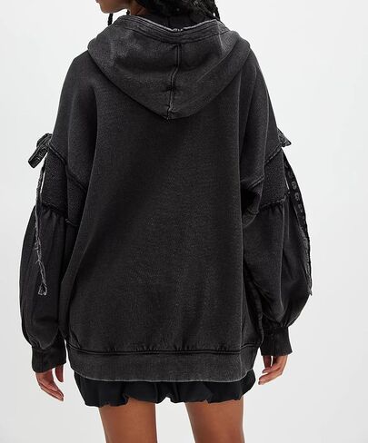Womens Open Front Oversized Sweatshirt Loose Fit Teen Girls Preppy Long Sleeve Y2k Going Out Coat With Pockets in Saudi Arabia