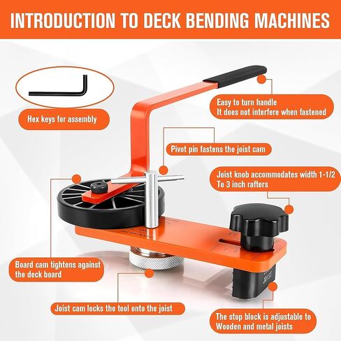 Deck Board Straightener Tool - Heavy Duty Lever Deck Board Bending & Locking Tool for Faster & Easier Deck Installation - Lever Deck Board Bending and Locking Tool in Saudi Arabia