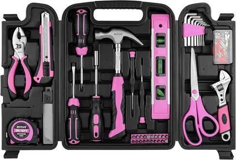 Tool Set Pink-40 Piece - General Household Hand Tool Kit with Plastic Toolbox Storage Case(Pink) in Saudi Arabia