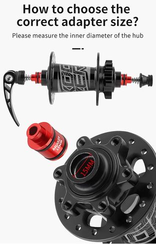 Mountain Bike Thru-Axle to Quick Release Hub Converter Adapter - 12mm/15mm to 9mm Conversion Kit, Compatible with Standard QR Forks and Frames in Saudi Arabia