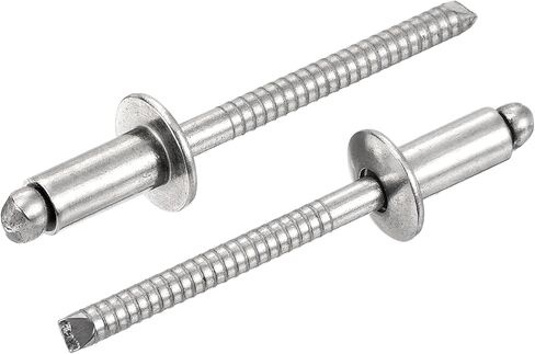 UXCELL 15PCS 3/16 "x3/8" 304 مسامير قبة من الفولاذ المقاوم للصدأ ، من النوع المفتوح من النوع الأعمى ل DIY ، الصفائح المعدنية ، إصلاحات السيارات ، الأثاث ، القوارب ، أعمال القناة (الفضة) in Saudi Arabia