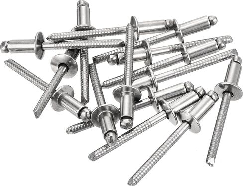 UXCELL 15PCS 3/16 "x3/8" 304 مسامير قبة من الفولاذ المقاوم للصدأ ، من النوع المفتوح من النوع الأعمى ل DIY ، الصفائح المعدنية ، إصلاحات السيارات ، الأثاث ، القوارب ، أعمال القناة (الفضة) in Saudi Arabia