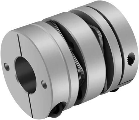 سبيكة الألومنيوم D26L35 Double Diaphragm اقتران موصل مرن D26MM L35MM كرة برغي الخطوة Servo Motor Computer 1PCS (6.35x10) in Saudi Arabia