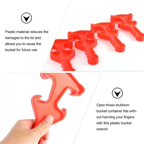 LIFKOME 6-Piece Bucket Opener Tool Set Sturdy Plastic Gallon Can Lid Lifter Comfortable to Hold Paint Bucket Opener for Home and Workshop Use in Saudi Arabia