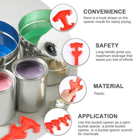 LIFKOME 6-Piece Bucket Opener Tool Set Sturdy Plastic Gallon Can Lid Lifter Comfortable to Hold Paint Bucket Opener for Home and Workshop Use in Saudi Arabia