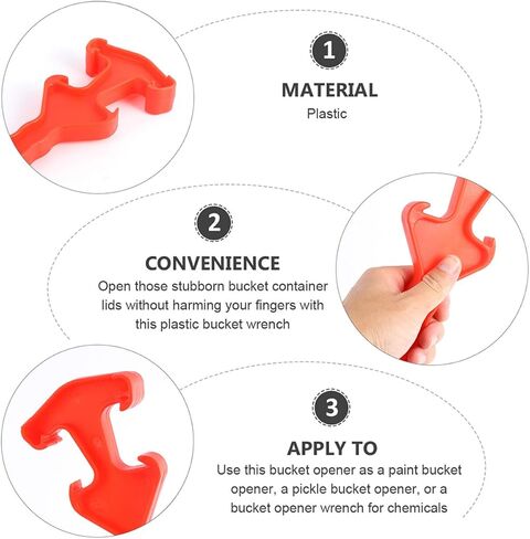 LIFKOME 6-Piece Bucket Opener Tool Set Sturdy Plastic Gallon Can Lid Lifter Comfortable to Hold Paint Bucket Opener for Home and Workshop Use in Saudi Arabia