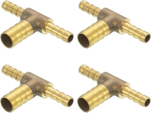 uxcell 4 Pcs Brass Hose Barb Fitting Tee 3 Way Connector Coupler, 9/16"x3/8"x9/16" ID Brass Fitting Air Hose Fittings Reducer for Connecting Water Fuel Air, Oil Hoses in Saudi Arabia