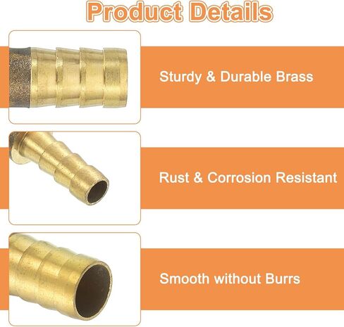 uxcell 4 Pcs Brass Hose Barb Fitting Tee 3 Way Connector Coupler, 9/16"x3/8"x9/16" ID Brass Fitting Air Hose Fittings Reducer for Connecting Water Fuel Air, Oil Hoses in Saudi Arabia