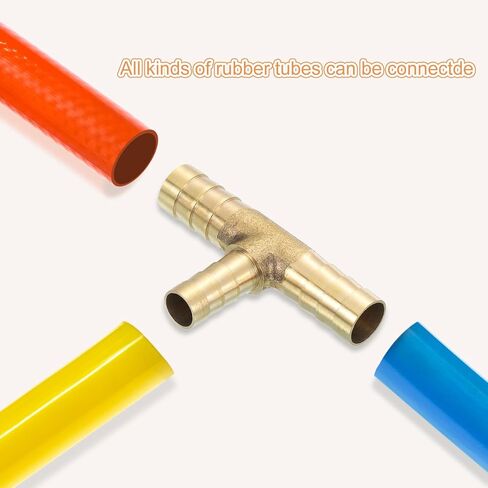 uxcell 4 Pcs Brass Hose Barb Fitting Tee 3 Way Connector Coupler, 9/16"x3/8"x9/16" ID Brass Fitting Air Hose Fittings Reducer for Connecting Water Fuel Air, Oil Hoses in Saudi Arabia