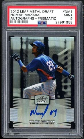 Nomar Mazara Rookie Card 2012 Leaf Metal Autographic Prismatic #NM1 PSA 9 - MLB Motophaged Cardsball Cards in Saudi Arabia