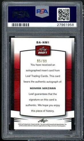 Nomar Mazara Rookie Card 2012 Leaf Metal Autographic Prismatic #NM1 PSA 9 - MLB Motophaged Cardsball Cards in Saudi Arabia