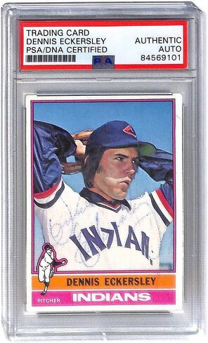 Dennis Eckersley Signed 1976 Topps #98 Autographed Cleveland PSA/DNA *9101 - Baseball Slabbed Autographed Cards in Saudi Arabia