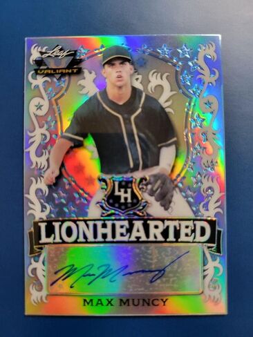 Max Muncy 2021 Leaf Valiant "Lionhablet" RC Auto #D 23/35 Oakland Athletics! - بطاقات البيسبول الموقعة MLB in Saudi Arabia
