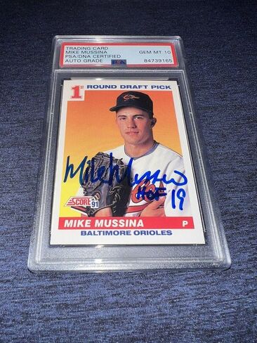 وقع مايك موسينا عام 1991 بطاقة تداول الصاعد RC Orioles HOF PSA GEM 10 - MLB CARDOGASTER in Saudi Arabia