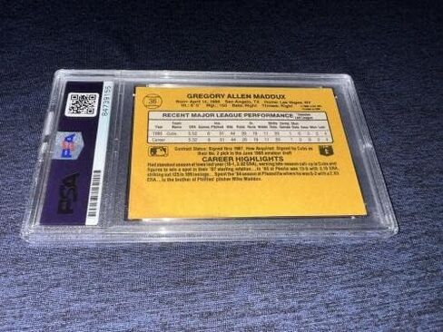 Greg Maddux Signed 1987 Donruss Rookie Card Chicago Cubs HOF PSA/DNA - Baseball Slabbed Autographed Cards in Saudi Arabia