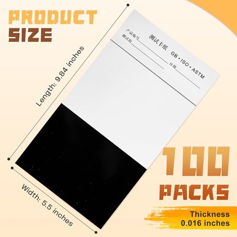 100pcs Large Paint Color Matching Spray Out Cards 9.8" * 5.5" Coating Proofing Paper Hiding Power Test Cards for Reflectance Meter in Kuwait