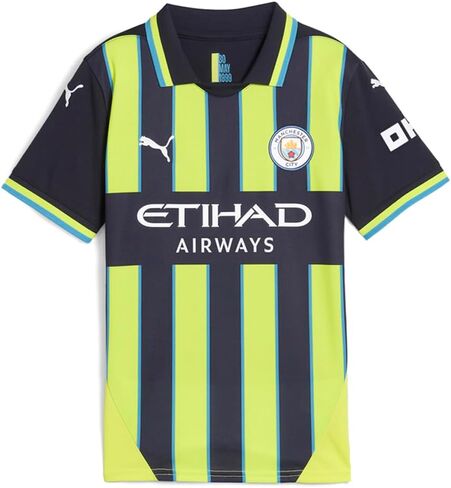 PUMA - Juniors MCFC Away Jersey Replica, Color New Navy/Yellow Glow, Size: Medium in Saudi Arabia