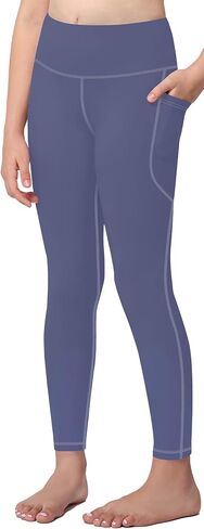 AENLLEY Girls Activewear Leggings with 2 Pockets - Kids High Waist Dance Workout Yoga Pants for Athletic in Saudi Arabia