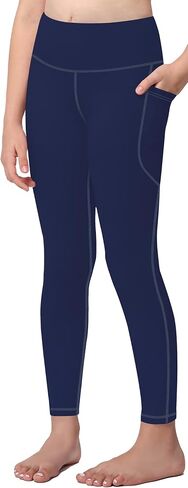 AENLLEY Girls Activewear Leggings with 2 Pockets - Kids High Waist Dance Workout Yoga Pants for Athletic in Saudi Arabia