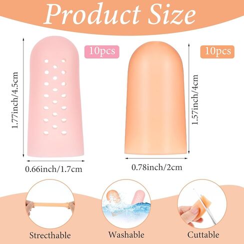 20pcs الهلام أصابع أصابع مع ثقوب الهواء حماة أصابع الهلام القابلة للتنفس تغطي أصابع حماية أصابع الأطراف تغطي قفزة أخمص القدمين حماة لتكسير الجرح بثور الأظافر (عارية) in Kuwait