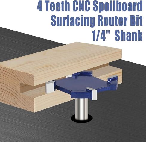 1pc 1/4inch shank 4 carbide eash spanboard surfacing bit for slab تسطيح الخشب بتة بتة بتة. in Saudi Arabia