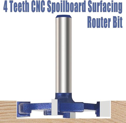 1pc 1/4inch shank 4 carbide eash spanboard surfacing bit for slab تسطيح الخشب بتة بتة بتة. in Saudi Arabia