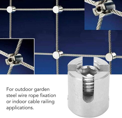 Cross Cable Clamp Clamp Stafless Steel Rope Cross Cross Clamp Clamp لتطبيقات حديقة حديقة داخلية في الهواء الطلق 316 من الفولاذ المقاوم للصدأ 10pcs (M8 3mm) in Saudi Arabia