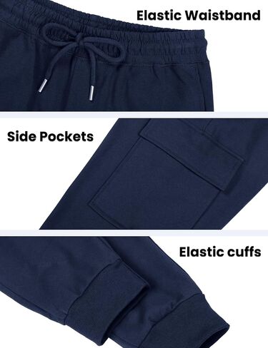 Auranso Boys Cargo Sweatpants Althetic Pants for Kids Joggers Casual Workout with Pockets Drawstring in Saudi Arabia