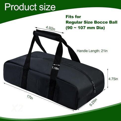 BOCCE BALT BALL BAS مع 8 مقصورات 17 * 9inch مجموعة BOCCE الثقيلة المحمل كيس مقاوم للماء Oxford Cloth Portable Bocce Storage Case for Lawn Beach Yard Outdoor Game Set (BAS ONLY) in Kuwait