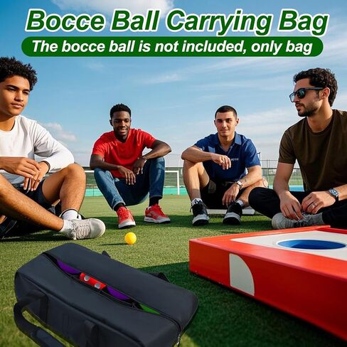 BOCCE BALT BALL BAS مع 8 مقصورات 17 * 9inch مجموعة BOCCE الثقيلة المحمل كيس مقاوم للماء Oxford Cloth Portable Bocce Storage Case for Lawn Beach Yard Outdoor Game Set (BAS ONLY) in Kuwait