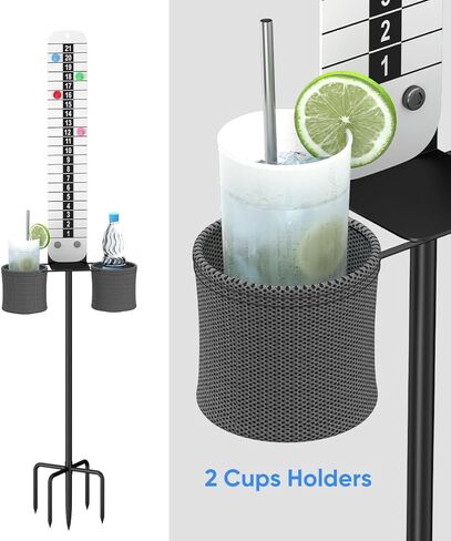 قائمة نقاط قائمة بالقرن مع حامل مشروب ، حارس درجات مغناطيسية مع قاعدة شوكة لألعاب ثقب الذرة ، إكسسوارات كورنول في الهواء الطلق لألعاب الفناء ، الكرة الطائرة ، بيكليال ، بلاك in Kuwait