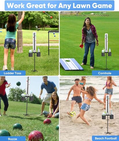 قائمة نقاط قائمة بالقرن مع حامل مشروب ، حارس درجات مغناطيسية مع قاعدة شوكة لألعاب ثقب الذرة ، إكسسوارات كورنول في الهواء الطلق لألعاب الفناء ، الكرة الطائرة ، بيكليال ، بلاك in Kuwait