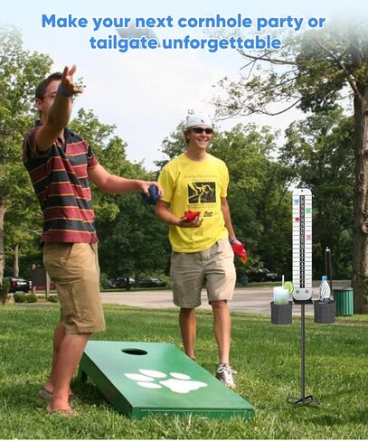 قائمة نقاط قائمة بالقرن مع حامل مشروب ، حارس درجات مغناطيسية مع قاعدة شوكة لألعاب ثقب الذرة ، إكسسوارات كورنول في الهواء الطلق لألعاب الفناء ، الكرة الطائرة ، بيكليال ، بلاك in Kuwait