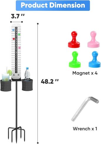 قائمة نقاط قائمة بالقرن مع حامل مشروب ، حارس درجات مغناطيسية مع قاعدة شوكة لألعاب ثقب الذرة ، إكسسوارات كورنول في الهواء الطلق لألعاب الفناء ، الكرة الطائرة ، بيكليال ، بلاك in Kuwait