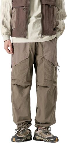 Parachute Cargo Pants Men Women-Quick Dry Joggers Lightweight Sweatpants Drawstring Tactical Pants for Hiking in Saudi Arabia