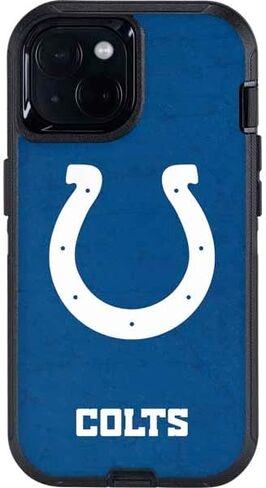 Skinit Decal Phone Skin Compatible with OtterBox Defender iPhone 15 - Officially Licensed NFL Indianapolis Colts Distressed Design in Saudi Arabia