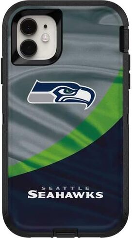 Skinit Skinit Skin Concervated مع Otterbox Defender iPhone 11 Case - تصميم NFL Seattle Seahawks المرخص رسميًا in Saudi Arabia