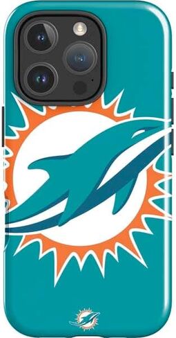 حالة هاتف Skinit Impact متوافقة مع iPhone 16 Pro Max - NFL Miami Dolphins مرخص رسميًا تصميم شعار كبير in Saudi Arabia