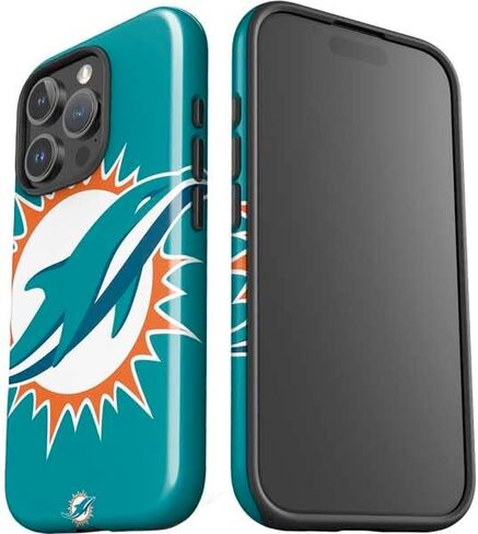 حالة هاتف Skinit Impact متوافقة مع iPhone 16 Pro Max - NFL Miami Dolphins مرخص رسميًا تصميم شعار كبير in Saudi Arabia